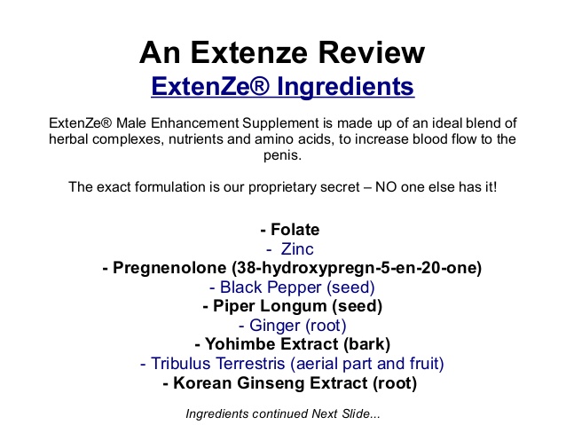 Extenze ingredients